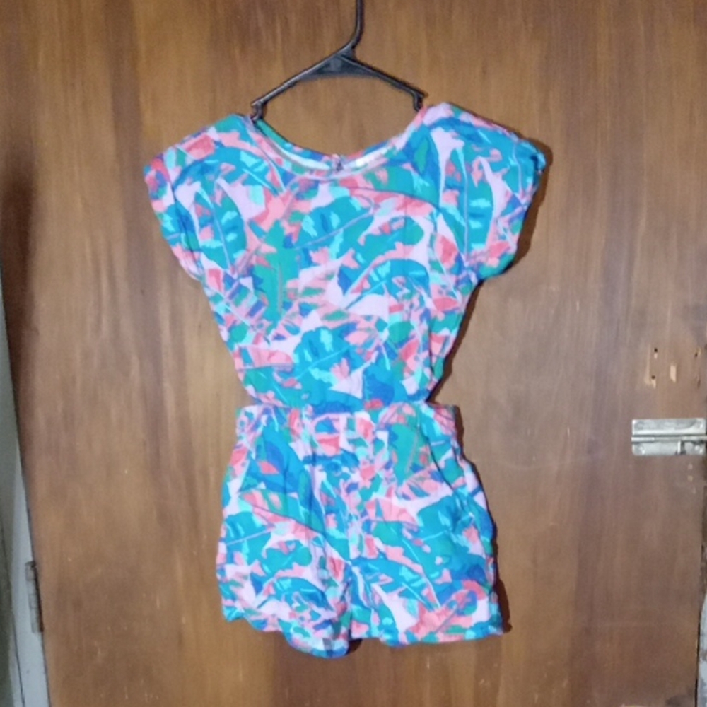 Cat & Jack Colorful Kids' Patterned Romper Sz 8 Medium EUC